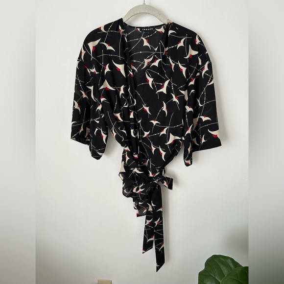 Trouvé sheer patterned wrap blouse. Size XXS. Great condition. - Picture 14 of 14